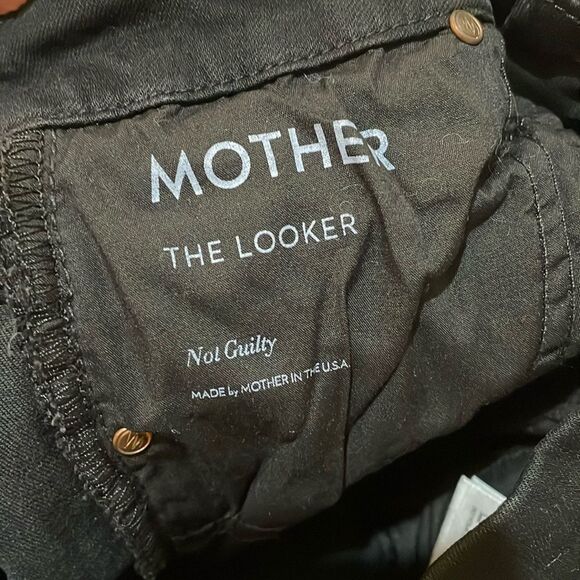 Mother Denim The Looker Mid-Rise Skinny Jeans in Not Guilty Black Size 25 - Picture 2 of 15
